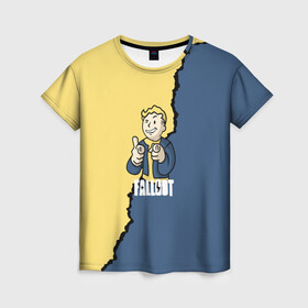 Женская футболка 3D с принтом Fallout logo boy в городе Новоалтайск, 100% полиэфир ( синтетическое хлопкоподобное полотно) | прямой крой, круглый вырез горловины, длина до линии бедер | boy | fallout | game | newvegas | nukacola | shelter | апокалипсис | вегас | война | игра | игроман | компьютерные | лого | логотип | логотипигры | наездник | оружие | персонажи | постапокалипсис | свобода | симулятор