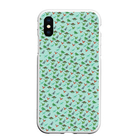 Чехол для iPhone XS Max матовый с принтом dinosaurs green в городе Новоалтайск, Силикон | Область печати: задняя сторона чехла, без боковых панелей | dinosaurs green | динозавр | пиксельный динозавр | пиксельный рисунок