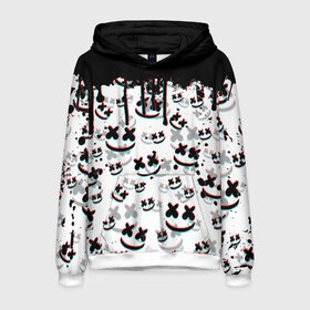 Мужская толстовка 3D с принтом MARSHMELLO GLITCH в городе Новоалтайск, 100% полиэстер | двухслойный капюшон со шнурком для регулировки, мягкие манжеты на рукавах и по низу толстовки, спереди карман-кенгуру с мягким внутренним слоем. | dj | glitch | marshmello | marshmellow | usa | америка | глитч | клуб | клубная музыка | мармело | маршмелло | маршмеллоу | музыка | музыкант