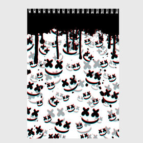 Скетчбук с принтом MARSHMELLO GLITCH в городе Новоалтайск, 100% бумага
 | 48 листов, плотность листов — 100 г/м2, плотность картонной обложки — 250 г/м2. Листы скреплены сверху удобной пружинной спиралью | dj | glitch | marshmello | marshmellow | usa | америка | глитч | клуб | клубная музыка | мармело | маршмелло | маршмеллоу | музыка | музыкант
