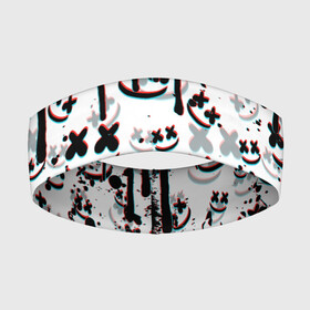 Повязка на голову 3D с принтом MARSHMELLO GLITCH в городе Новоалтайск,  |  | dj | glitch | marshmello | marshmellow | usa | америка | глитч | клуб | клубная музыка | мармело | маршмелло | маршмеллоу | музыка | музыкант