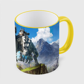 Кружка с полной запечаткой с принтом HORIZON ZERO DAWN в городе Новоалтайск, керамика | ёмкость 330 мл | aloy | antasy girl | art | artwork | digital art | fantasy | horizon | horizon: zero dawn | landscape | tallneck | warrior fantasy | weapon | zero dawn