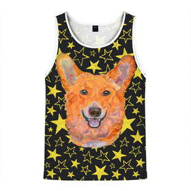 Мужская майка 3D с принтом Corgi Stars в городе Новоалтайск, 100% полиэстер | круглая горловина, приталенный силуэт, длина до линии бедра. Пройма и горловина окантованы тонкой бейкой | corgi | dog | dogs | instagram | korgi | star | stars | telegram | tik tok | vk | звездочка | звездочки | звезды | корги | лапки | лапы | милая | пёс | песик | псы | сабака | сабачка | собака | собачка | собачки