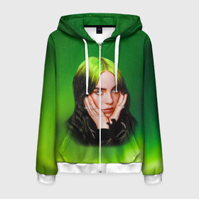 Мужская толстовка 3D на молнии с принтом Billie Eilish Билли Айлиш в городе Новоалтайск, 100% полиэстер | длина до линии бедра, манжеты и пояс оформлены мягкой тканевой резинкой, двухслойный капюшон со шнурком для регулировки, спереди молния, по бокам два кармана | bad | bill | billie | eil | eili | eilish | guy | music | not my | not my responsibility | ocean | айлиш | айлишь | беляш | бил | билли | музыка | музыкант | певица | эйл | эйли | эйлиш | эйлишь