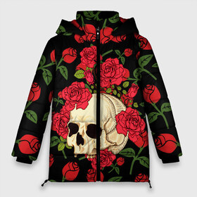 Женская зимняя куртка 3D с принтом Skull Roses в городе Новоалтайск, верх — 100% полиэстер; подкладка — 100% полиэстер; утеплитель — 100% полиэстер | длина ниже бедра, силуэт Оверсайз. Есть воротник-стойка, отстегивающийся капюшон и ветрозащитная планка. 

Боковые карманы с листочкой на кнопках и внутренний карман на молнии | rose | roses | анатомия | белая | белое | гот | косплей | кости | кость | костюм | красочная | пират | пираты | подарок | прикольная | роза | светлая | стиль | темная | тренд | чб | череп | черепа | черепушки