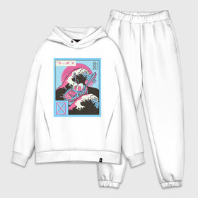 Мужской костюм хлопок OVERSIZE с принтом Vaporwave Ramen в городе Новоалтайск,  |  | aesthetic | anime | glitch | great wave | japan | japanese | manga | storm | style | wave | аниме | большая волна | вапорпейв | великая волна | волна | лапша быстрого приготовления | манга | паровая волна | рамен | стиль | эст