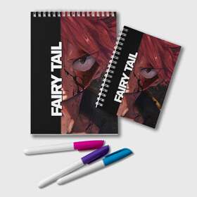 Блокнот с принтом FAIRY TAIL ХВОСТ ФЕИ в городе Новоалтайск, 100% бумага | 48 листов, плотность листов — 60 г/м2, плотность картонной обложки — 250 г/м2. Листы скреплены удобной пружинной спиралью. Цвет линий — светло-серый
 | fairy tail | аниме | анимэ | манга | мультфильм | персонаж | сказка | фаир таил | фаиру таил | фейри тейл | фильм | хвост феи