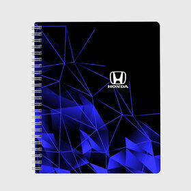 Тетрадь с принтом HONDA в городе Новоалтайск, 100% бумага | 48 листов, плотность листов — 60 г/м2, плотность картонной обложки — 250 г/м2. Листы скреплены сбоку удобной пружинной спиралью. Уголки страниц и обложки скругленные. Цвет линий — светло-серый
 | honda | авто | автомобиль | логотип | марка | машина | надпись | текстура | хонда