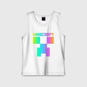 Детская майка хлопок с принтом MINECRAFT CREEPER в городе Новоалтайск,  |  | Тематика изображения на принте: creeper | game | minecraft | блоки | игра | квадраты | компьютерная | крипер | криппер | майнкрафт | огонь