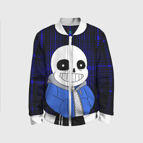 Детский бомбер 3D с принтом Sans | Undertale в городе Новоалтайск, 100% полиэстер | застегивается на молнию, по бокам два кармана без застежек, мягкие манжеты, по низу бомбера и на воротнике — эластичная резинка | asriel dreemurr | blaster | chara | frisk | gaster | sans | skull | undertale | азриэль дримурр | андертале | андертейл | андрайн | гастер | игра | меттатон | подземная история | подземная сказка | санс | скелет | ундертале | фриск