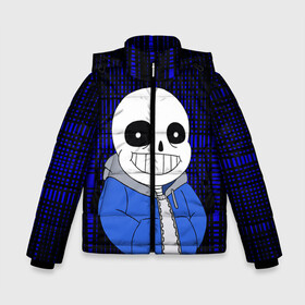 Зимняя куртка для мальчиков 3D с принтом Sans Undertale в городе Новоалтайск, ткань верха — 100% полиэстер; подклад — 100% полиэстер, утеплитель — 100% полиэстер | длина ниже бедра, удлиненная спинка, воротник стойка и отстегивающийся капюшон. Есть боковые карманы с листочкой на кнопках, утяжки по низу изделия и внутренний карман на молнии. 

Предусмотрены светоотражающий принт на спинке, радужный светоотражающий элемент на пуллере молнии и на резинке для утяжки | asriel dreemurr | blaster | chara | frisk | gaster | sans | skull | undertale | азриэль дримурр | андертале | андертейл | андрайн | гастер | игра | меттатон | подземная история | подземная сказка | санс | скелет | ундертале | фриск
