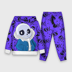 Детский костюм 3D (с толстовкой) с принтом Санс | Undertale в городе Новоалтайск,  |  | Тематика изображения на принте: asriel dreemurr | blaster | chara | frisk | gaster | sans | skull | undertale | азриэль дримурр | андертале | андертейл | андрайн | гастер | игра | меттатон | подземная история | подземная сказка | санс | скелет | ундертале | фриск