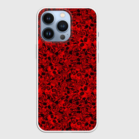 Чехол для iPhone 13 Pro с принтом ЧЕРЕПА И РОЗЫ в городе Новоалтайск,  |  | Тематика изображения на принте: pattern | textures | паттерн | паттерны | розы | скелет | тату | татуировка | текстуры | фон | цветы | череп | черепа