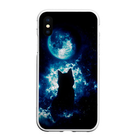 Чехол для iPhone XS Max матовый с принтом Кот силуэт луна ночь звезды в городе Новоалтайск, Силикон | Область печати: задняя сторона чехла, без боковых панелей | Тематика изображения на принте: астрономия | дымка | животные | звезды | звери | кот | котейка | котик | котэ | котя | кошка | луна | лунный кошак | месяц | мистика | мяу | ночь | нэко | ня | полнодуние | романтика | силуэт