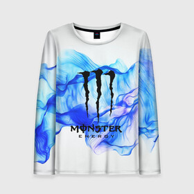 Женский лонгслив 3D с принтом MONSTER ENERGY в городе Новоалтайск, 100% полиэстер | длинные рукава, круглый вырез горловины, полуприлегающий силуэт | adrenalin | energy monster | monster | monster energy | monstr | sport | адреналин | монстер | монстр | напиток | спорт | энергетик