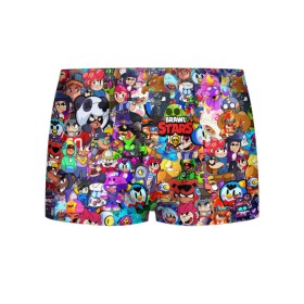 Мужские трусы 3D с принтом BRAWL STARS ВСЕ ПЕРСОНАЖИ в городе Новоалтайск, 50% хлопок, 50% полиэстер | классическая посадка, на поясе мягкая тканевая резинка | 8 bit | 8bit virus | bibi | brawl stars | brock | bull | crow | dinomike | el primo | leon | mobile game | mr.p | nita | poko | ricochet | stars | tara | бравл старс | ворон | леон | мобильные игры