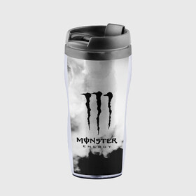 Термокружка-непроливайка с принтом MONSTER ENERGY в городе Новоалтайск, внутренняя часть — пищевой пластик, наружная часть — прозрачный пластик, между ними — полиграфическая вставка с рисунком | объем — 350 мл, герметичная крышка | adrenalin | energy monster | monster | monster energy | monstr | sport | адреналин | монстер | монстр | напиток | спорт | энергетик