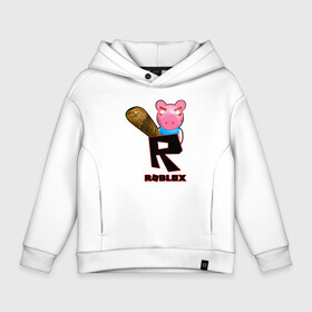 Детское худи Oversize хлопок с принтом ROBLOX: PIGGI. в городе Новоалтайск, френч-терри — 70% хлопок, 30% полиэстер. Мягкий теплый начес внутри —100% хлопок | боковые карманы, эластичные манжеты и нижняя кромка, капюшон на магнитной кнопке | game | gamer | logo | minecraft | piggi | roblox | simulator | игра | конструктор | лого | пигги | свинья | симулятор | строительство | фигура