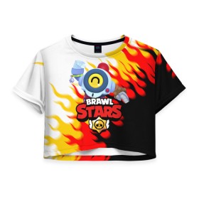 Женская футболка Crop-top 3D с принтом BRAWL STARS NANI. в городе Новоалтайск, 100% полиэстер | круглая горловина, длина футболки до линии талии, рукава с отворотами | brawl stars | crow | gale | leon | leon shark | max | nani | sally leon | shark | sprout | tara | virus 8 bit | werewolf leon | акула | берли | бравл старс | ворон | макс | нани | оборотень