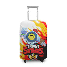 Чехол для чемодана 3D с принтом BRAWL STARS NANI. в городе Новоалтайск, 86% полиэфир, 14% спандекс | двустороннее нанесение принта, прорези для ручек и колес | brawl stars | crow | gale | leon | leon shark | max | nani | sally leon | shark | sprout | tara | virus 8 bit | werewolf leon | акула | берли | бравл старс | ворон | макс | нани | оборотень