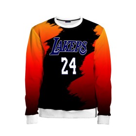 Детский свитшот 3D с принтом Los Angeles Lakers / Kobe Brya в городе Новоалтайск, 100% полиэстер | свободная посадка, прямой крой, мягкая тканевая резинка на рукавах и понизу свитшота | 24 | kobe | kobe bean bryant | lakers | los angeles | американский баскетболист | баскетбол | баскетболист | коби | коби бин брайант | лейкерс | лос анджелес | нью йорк