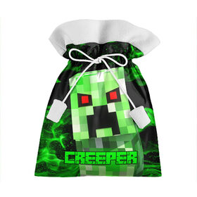 Подарочный 3D мешок с принтом MINECRAFT CREEPER в городе Новоалтайск, 100% полиэстер | Размер: 29*39 см | Тематика изображения на принте: creeper | game | minecraft | блоки | игра | квадраты | компьютерная | крипер | криппер | майнкрафт | огонь