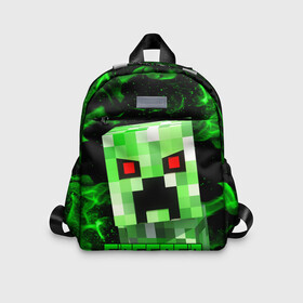 Детский рюкзак 3D с принтом MINECRAFT CREEPER в городе Новоалтайск, 100% полиэстер | лямки с регулируемой длиной, сверху петелька, чтобы рюкзак можно было повесить на вешалку. Основное отделение закрывается на молнию, как и внешний карман. Внутри дополнительный карман. По бокам два дополнительных кармашка | Тематика изображения на принте: creeper | game | minecraft | блоки | игра | квадраты | компьютерная | крипер | криппер | майнкрафт | огонь