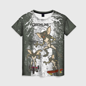 Женская футболка 3D с принтом Gremlins в городе Новоалтайск, 100% полиэфир ( синтетическое хлопкоподобное полотно) | прямой крой, круглый вырез горловины, длина до линии бедер | gizmo | gremlins | mogwai | vdzajul | гизмо | гремлины | магвай