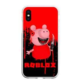 Чехол для iPhone XS Max матовый с принтом Roblox piggy/Свинка Пигги. в городе Новоалтайск, Силикон | Область печати: задняя сторона чехла, без боковых панелей | game | gamer | logo | minecraft | piggi | roblox | simulator | игра | конструктор | лого | пигги | свинья | симулятор | строительство | фигура