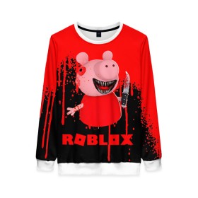 Женский свитшот 3D с принтом Roblox piggy/Свинка Пигги. в городе Новоалтайск, 100% полиэстер с мягким внутренним слоем | круглый вырез горловины, мягкая резинка на манжетах и поясе, свободная посадка по фигуре | game | gamer | logo | minecraft | piggi | roblox | simulator | игра | конструктор | лого | пигги | свинья | симулятор | строительство | фигура
