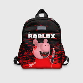 Детский рюкзак 3D с принтом Roblox piggy Свинка Пигги. в городе Новоалтайск, 100% полиэстер | лямки с регулируемой длиной, сверху петелька, чтобы рюкзак можно было повесить на вешалку. Основное отделение закрывается на молнию, как и внешний карман. Внутри дополнительный карман. По бокам два дополнительных кармашка | game | gamer | logo | minecraft | piggi | roblox | simulator | игра | конструктор | лого | пигги | свинья | симулятор | строительство | фигура