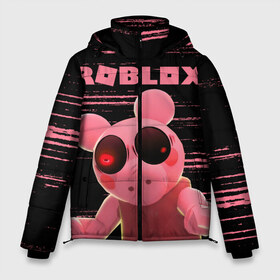 Мужская зимняя куртка 3D с принтом Roblox piggy Свинка Пигги в городе Новоалтайск, верх — 100% полиэстер; подкладка — 100% полиэстер; утеплитель — 100% полиэстер | длина ниже бедра, свободный силуэт Оверсайз. Есть воротник-стойка, отстегивающийся капюшон и ветрозащитная планка. 

Боковые карманы с листочкой на кнопках и внутренний карман на молнии. | Тематика изображения на принте: game | gamer | logo | minecraft | piggi | roblox | simulator | игра | конструктор | лого | пигги | свинья | симулятор | строительство | фигура