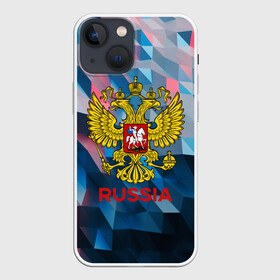 Чехол для iPhone 13 mini с принтом RUSSIA в городе Новоалтайск,  |  | russia | russia sport | народный | народный стиль | отечество | патриот | роспись | россия | россия спорт | русский | спорт | триколор | узоры | флаг | я русский