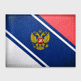 Обложка для студенческого билета с принтом RUSSIA SPORT в городе Новоалтайск, натуральная кожа | Размер: 11*8 см; Печать на всей внешней стороне | Тематика изображения на принте: russia | russia sport | народный | народный стиль | отечество | патриот | роспись | россия | россия спорт | русский | спорт | триколор | узоры | флаг | я русский