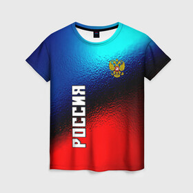 Женская футболка 3D с принтом RUSSIA SPORT в городе Новоалтайск, 100% полиэфир ( синтетическое хлопкоподобное полотно) | прямой крой, круглый вырез горловины, длина до линии бедер | russia | russia sport | народный | народный стиль | отечество | патриот | роспись | россия | россия спорт | русский | спорт | триколор | узоры | флаг | я русский
