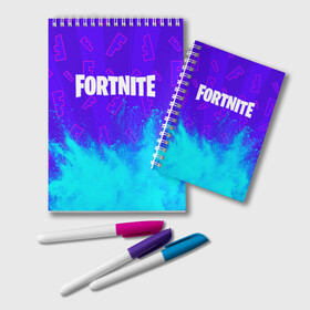 Блокнот с принтом FORTNITE ФОРТНАЙТ в городе Новоалтайск, 100% бумага | 48 листов, плотность листов — 60 г/м2, плотность картонной обложки — 250 г/м2. Листы скреплены удобной пружинной спиралью. Цвет линий — светло-серый
 | Тематика изображения на принте: ajhnyfqn | battle | epic | fort | fortnite | game | games | lama | mobile | nite | online | pubg | royale | season | ащкетшеу | битва | игра | игры | королевская | лама | найт | онлайн | пабг | сезон | форт | фортнайт | эпик