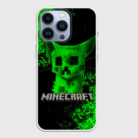 Чехол для iPhone 13 Pro с принтом MINECRAFT CAT в городе Новоалтайск,  |  | creeper | game | minecraft | блоки | игра | квадраты | компьютерная | кот | котенок | кошка | крипер | криппер | майнкрафт | огонь