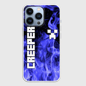 Чехол для iPhone 13 Pro с принтом MINECRAFT CREEPER в городе Новоалтайск,  |  | creeper | game | minecraft | блоки | игра | квадраты | компьютерная | крипер | криппер | майнкрафт | огонь