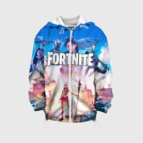 Детская куртка 3D с принтом ФОРТНАЙТ / FORTNITE в городе Новоалтайск, 100% полиэстер | застежка — молния, подол и капюшон оформлены резинкой с фиксаторами, по бокам — два кармана без застежек, один потайной карман на груди, плотность верхнего слоя — 90 г/м2; плотность флисового подклада — 260 г/м2 | Тематика изображения на принте: deadmau5 | fortnite | fortnite 2 | fortnite x маршмелло | ikonik | marshmello | ninja | ninja streamer | raven | travis scott | ворон | иконик | ниндзя | пили | рейвен | трэвис скотт | фортнайт