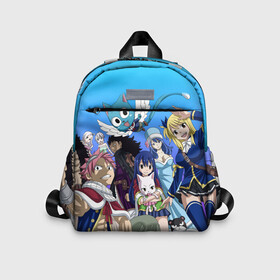 Детский рюкзак 3D с принтом All heroes of Fairy Tail в городе Новоалтайск, 100% полиэстер | лямки с регулируемой длиной, сверху петелька, чтобы рюкзак можно было повесить на вешалку. Основное отделение закрывается на молнию, как и внешний карман. Внутри дополнительный карман. По бокам два дополнительных кармашка | fairy tail | аниме | анимэ | манга | мультфильм | персонаж | сказка | фаир таил | фаиру таил | фейри тейл | фильм | хвост феи