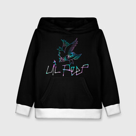 Детская толстовка 3D с принтом lil Peep в городе Новоалтайск, 100% полиэстер | двухслойный капюшон со шнурком для регулировки, мягкие манжеты на рукавах и по низу толстовки, спереди карман-кенгуру с мягким внутренним слоем | cry baby | leel | pip | лил | лил пип | модная музыка | модный рэп | музыка | неон | пип | птица | птичка | реп | рэп | рэпер