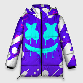 Женская зимняя куртка 3D с принтом MARSHMELLO МАРШМЕЛЛОУ в городе Новоалтайск, верх — 100% полиэстер; подкладка — 100% полиэстер; утеплитель — 100% полиэстер | длина ниже бедра, силуэт Оверсайз. Есть воротник-стойка, отстегивающийся капюшон и ветрозащитная планка. 

Боковые карманы с листочкой на кнопках и внутренний карман на молнии | face | logo | marsh | marshmallow | marshmello | marshmelo | mello | smile | лицо | лого | маршмеллов | маршмеллоу | маршмеллу | маршмело | маршмелов | маршмелоу | маска | музыка | рожица | символ | смайл | улыбка