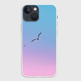 Чехол для iPhone 13 mini с принтом чайки птицы полет градиент в городе Новоалтайск,  |  | градиент | закат | минимализм | небо | полет | природа | просто | птицы | рассвет | чайки