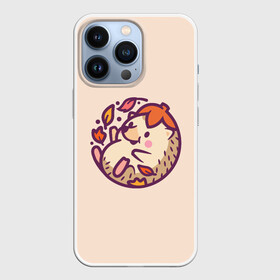 Чехол для iPhone 13 Pro с принтом Ёжик листья милый рисунок в городе Новоалтайск,  |  | Тематика изображения на принте: арт | вектор | детский | еж | ёжик | листья | милый | минимализм | осень | примитив | рисунок