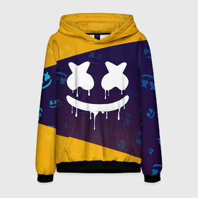 Мужская толстовка 3D с принтом MARSHMELLO МАРШМЕЛЛОУ в городе Новоалтайск, 100% полиэстер | двухслойный капюшон со шнурком для регулировки, мягкие манжеты на рукавах и по низу толстовки, спереди карман-кенгуру с мягким внутренним слоем. | face | logo | marsh | marshmallow | marshmello | marshmelo | mello | smile | лицо | лого | маршмеллов | маршмеллоу | маршмеллу | маршмело | маршмелов | маршмелоу | маска | музыка | рожица | символ | смайл | улыбка