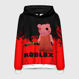 Мужская толстовка 3D с принтом Roblox piggy Свинка Пигги в городе Новоалтайск, 100% полиэстер | двухслойный капюшон со шнурком для регулировки, мягкие манжеты на рукавах и по низу толстовки, спереди карман-кенгуру с мягким внутренним слоем. | Тематика изображения на принте: game | gamer | logo | minecraft | piggi | roblox | simulator | игра | конструктор | лого | пигги | свинья | симулятор | строительство | фигура