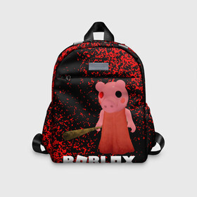 Детский рюкзак 3D с принтом Roblox piggy Свинка Пигги. в городе Новоалтайск, 100% полиэстер | лямки с регулируемой длиной, сверху петелька, чтобы рюкзак можно было повесить на вешалку. Основное отделение закрывается на молнию, как и внешний карман. Внутри дополнительный карман. По бокам два дополнительных кармашка | game | gamer | logo | minecraft | piggi | roblox | simulator | игра | конструктор | лого | пигги | свинья | симулятор | строительство | фигура