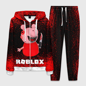 Мужской костюм 3D с принтом Roblox piggy Свинка Пигги в городе Новоалтайск, 100% полиэстер | Манжеты и пояс оформлены тканевой резинкой, двухслойный капюшон со шнурком для регулировки, карманы спереди | game | gamer | logo | minecraft | piggi | roblox | simulator | игра | конструктор | лого | пигги | свинья | симулятор | строительство | фигура