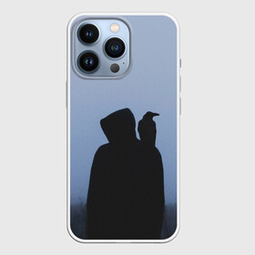 Чехол для iPhone 13 Pro с принтом Силуэт ворон капюшон ночь в городе Новоалтайск,  |  | вечер | ворон | дьявол | капюшон | монстр | мрачно | ночь | птица | путник | силуэт | символ | сумерки | хэллоуин
