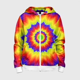 Детская толстовка 3D на молнии с принтом Tie-Dye в городе Новоалтайск, 100% полиэстер |  манжеты и пояс оформлены широкой мягкой резинкой, двухслойный капюшон со шнурком для регулировки, спереди карманы и застежка-молния
 | abstract | colorful | dye | gradient | texture | tie | абстракция | градиент | дай | тай | текстура | цветной